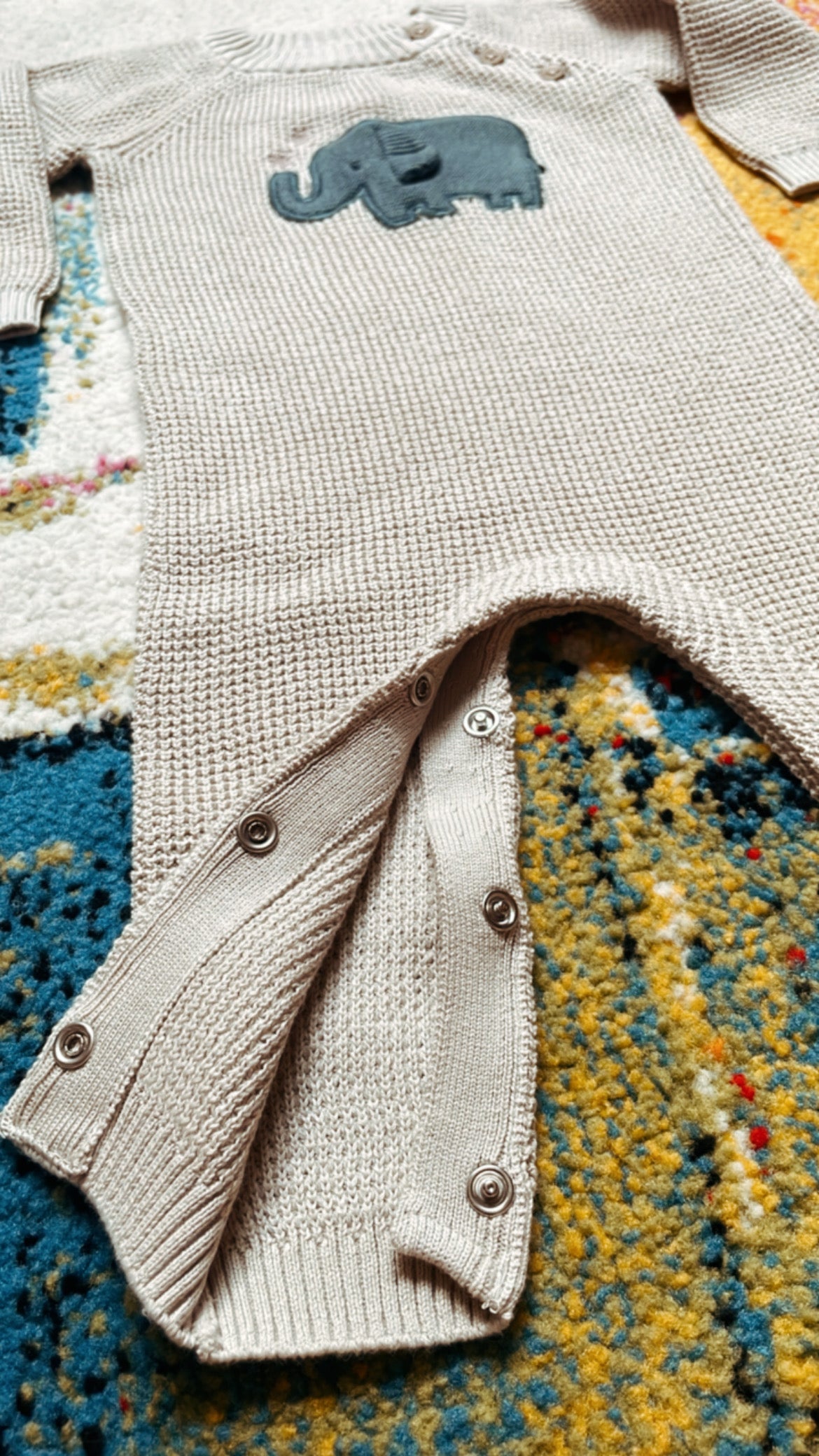 Tuta elefante in maglia jacquard