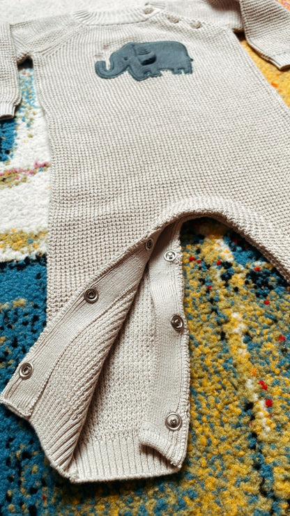 Tuta elefante in maglia jacquard