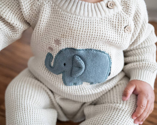 Tuta elefante in maglia jacquard